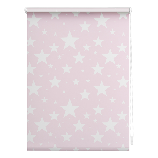 Klemmfix Rollo Sterne II - Polyester - Rosa - 45 x 150 cm