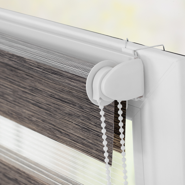 Klemmfix Duo Rollo meliert - Polyester - Hellbraun - 100 x 150 cm