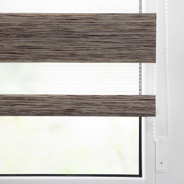 Klemmfix Duo Rollo meliert - Polyester - Hellbraun - 100 x 150 cm