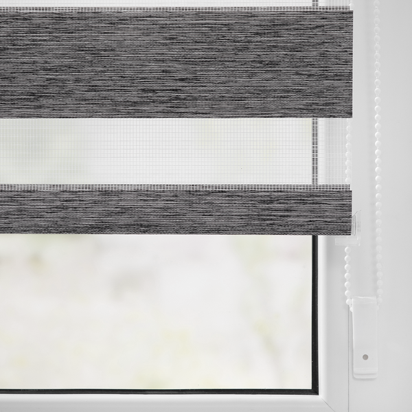 Klemmfix Duo Rollo meliert - Polyester - Grau - 100 x 150 cm