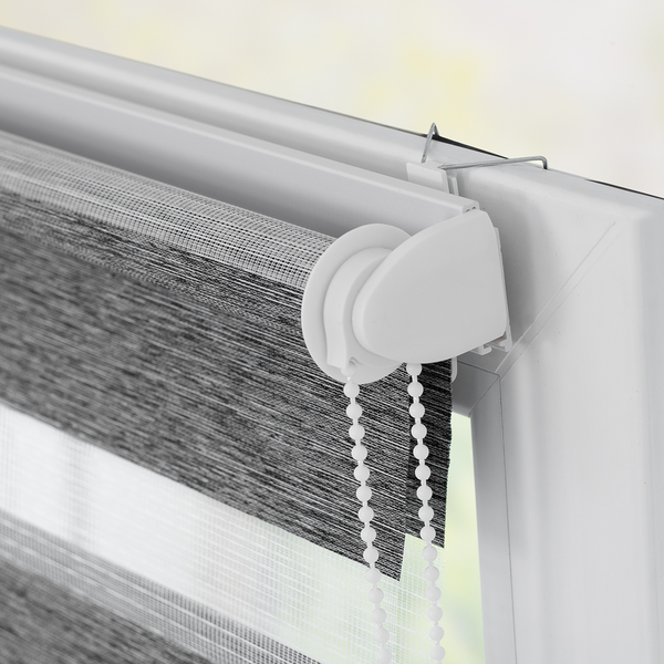 Klemmfix Duo Rollo meliert - Polyester - Grau - 100 x 150 cm