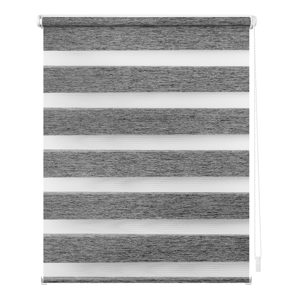 Klemmfix Duo Rollo meliert - Polyester - Grau - 100 x 150 cm