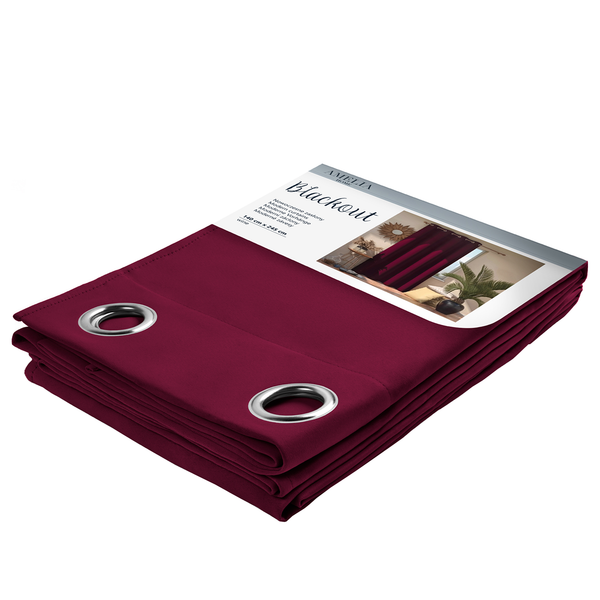 Ösenvorhang Blackout I - Polyester - Weinrot - 140 x 245 cm