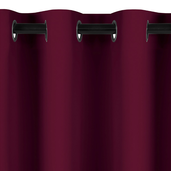 Ösenvorhang Blackout I - Polyester - Weinrot - 140 x 245 cm