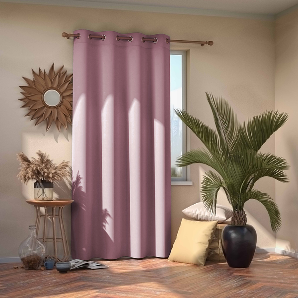 Ösenvorhang Blackout I - Polyester - Rosa - 140 x 245 cm