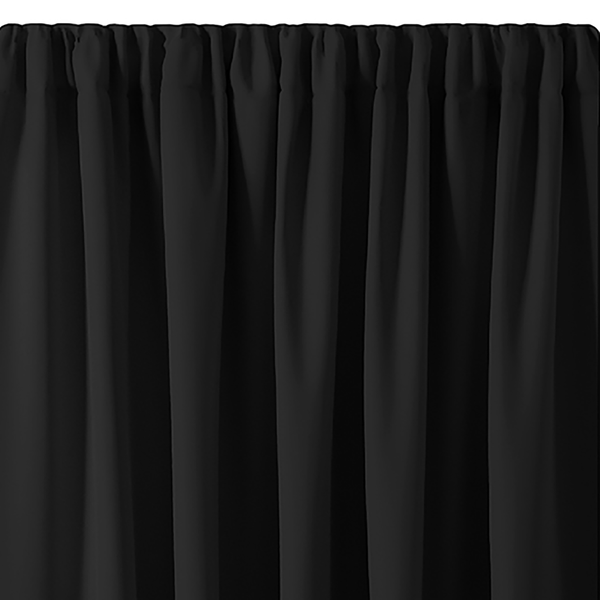 Vorhang mit Kräuselband Blackout I - Polyester - Schwarz