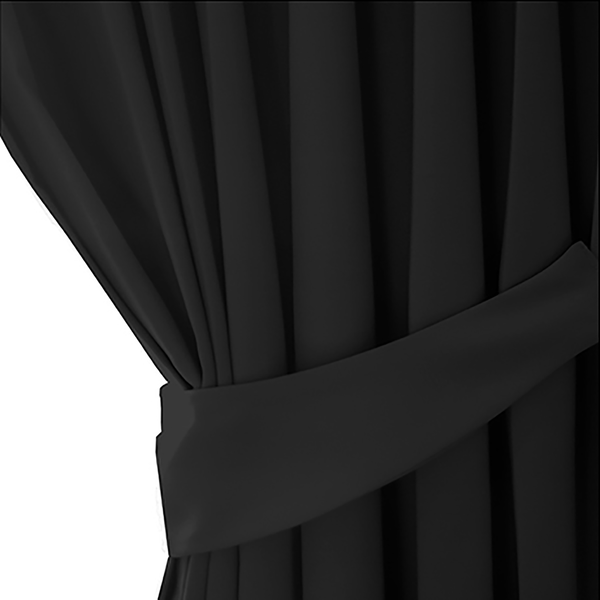 Vorhang mit Kräuselband Blackout I - Polyester - Schwarz