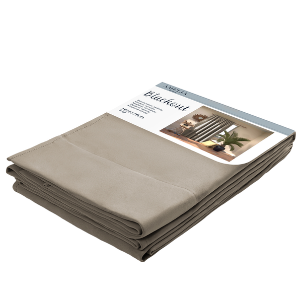 Vorhang mit Kräuselband Blackout I - Polyester - Beige