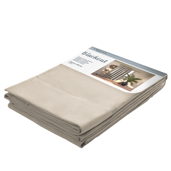 Vorhang mit Kräuselband Blackout I - Polyester - Creme