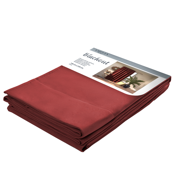Vorhang mit Kräuselband Blackout I - Polyester - Dunkelrot