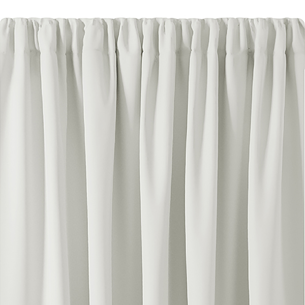 Vorhang mit Kräuselband Blackout I - Polyester - Weiß
