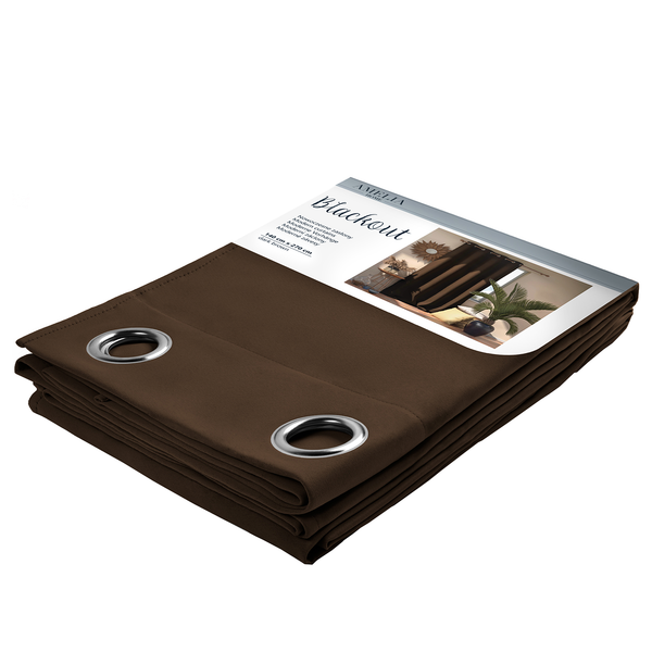 Ösenvorhang Blackout I - Polyester - Braun - 140 x 270 cm