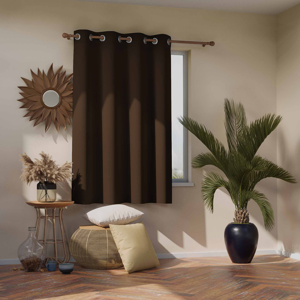 Ösenvorhang Blackout I - Polyester - Braun - 140 x 175 cm