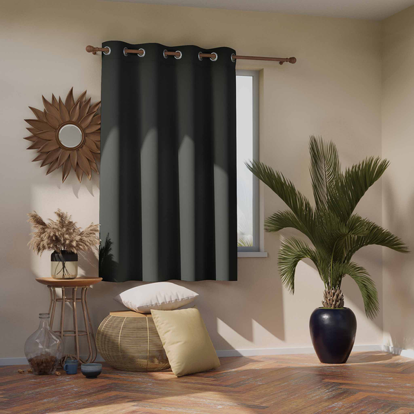 Ösenvorhang Blackout I - Polyester - Graphit - 140 x 175 cm
