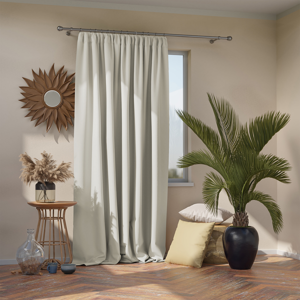 Vorhang mit Kräuselband Blackout II - Polyester - Weiß