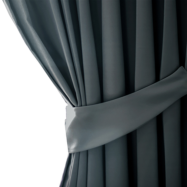 Vorhang mit Kräuselband Blackout II - Polyester - Graphit