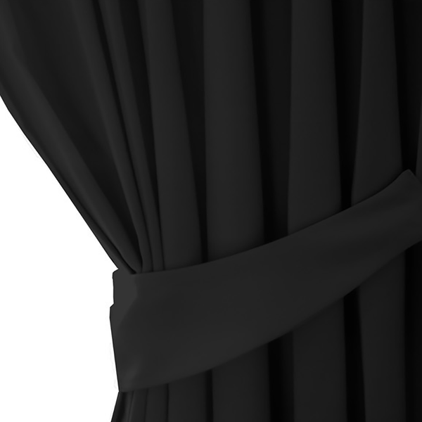 Ösenvorhang Blackout I - Polyester - Schwarz - 140 x 270 cm