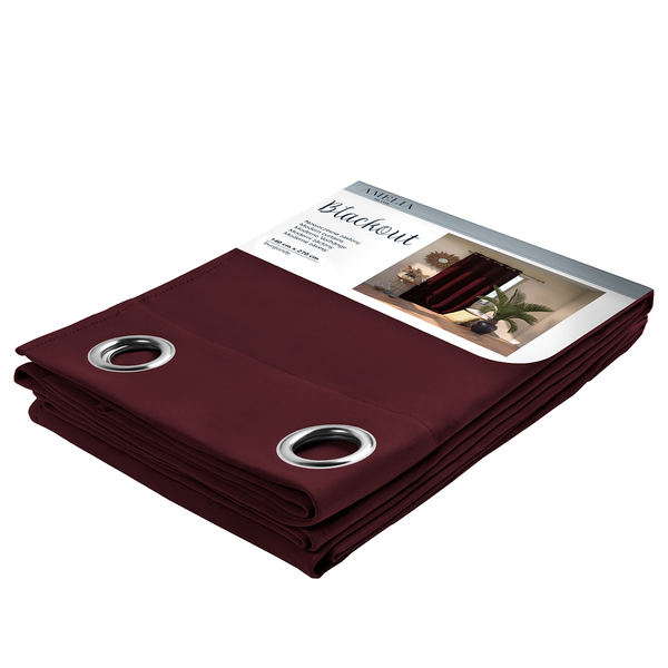 Ösenvorhang Blackout I - Polyester - Bordeaux - 140 x 270 cm