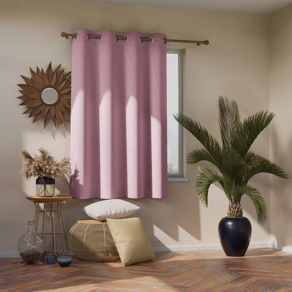 Ösenvorhang Blackout I - Polyester - Rosa - 140 x 175 cm