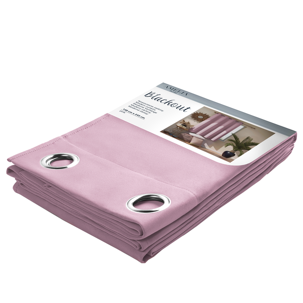 Ösenvorhang Blackout I - Polyester - Rosa - 140 x 175 cm