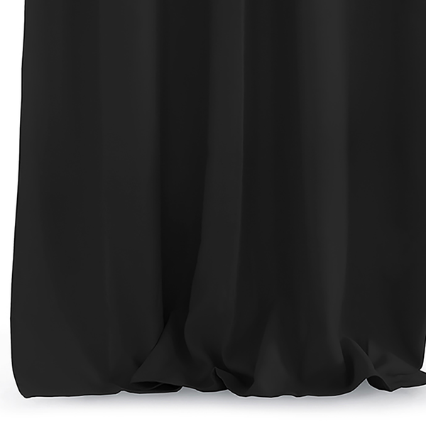 Vorhang mit Kräuselband Blackout II - Polyester - Schwarz