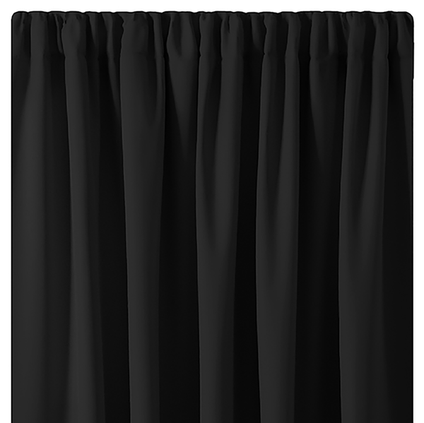 Vorhang mit Kräuselband Blackout II - Polyester - Schwarz