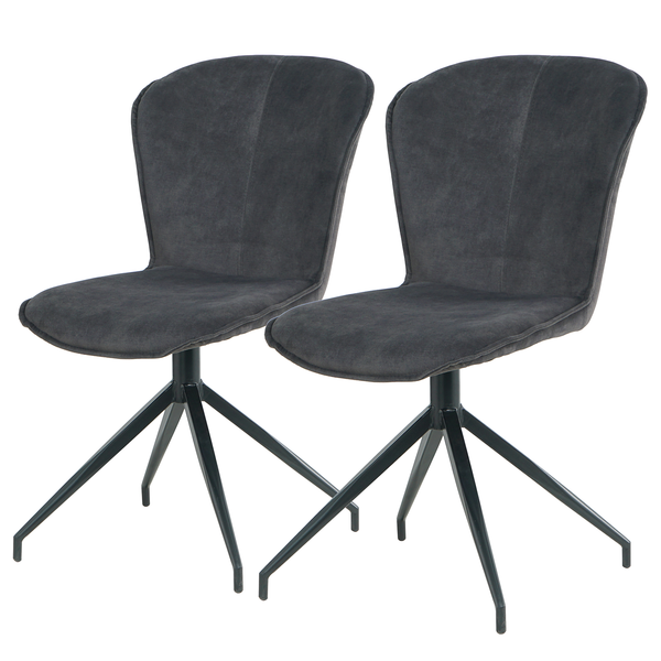 Polsterstuhl Yves (2er-Set) - Dunkelgrau