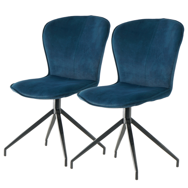 Polsterstuhl Yves (2er-Set) - Meerblau