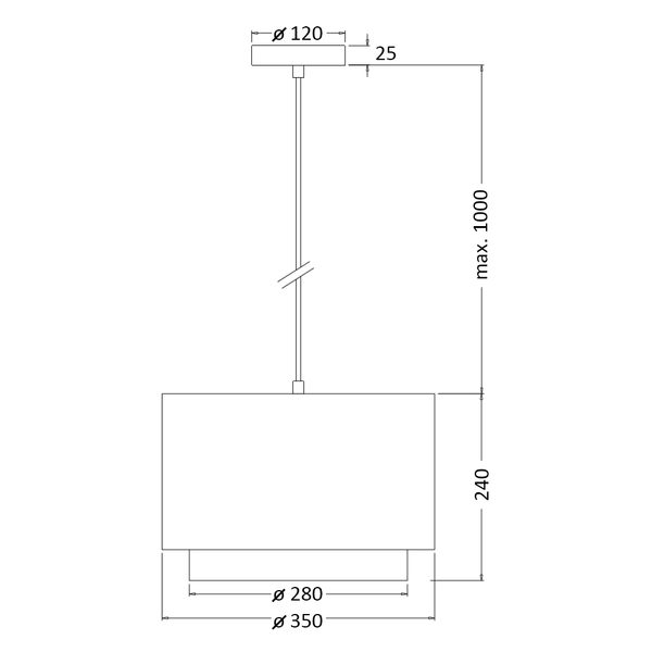 Pendelleuchte Alivio - Samt / Eisen - 1-flammig - Rosa