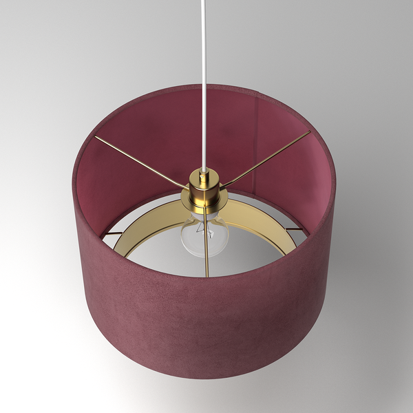 Pendelleuchte Alivio - Samt / Eisen - 1-flammig - Rosa
