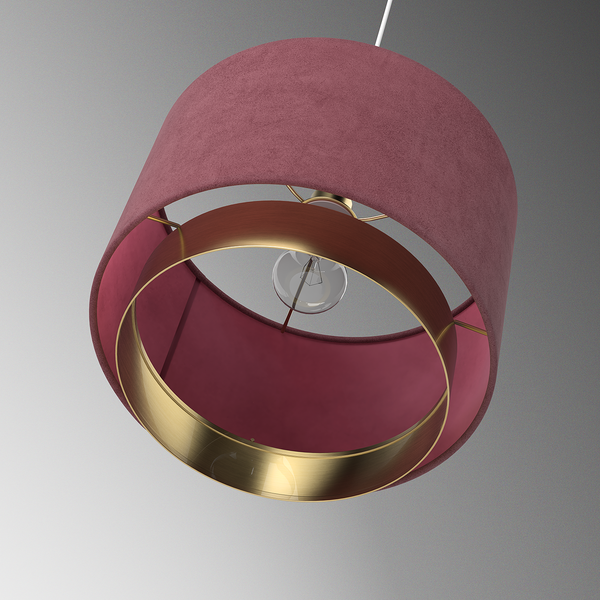 Pendelleuchte Alivio - Samt / Eisen - 1-flammig - Rosa