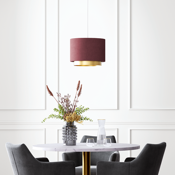 Pendelleuchte Alivio - Samt / Eisen - 1-flammig - Rosa