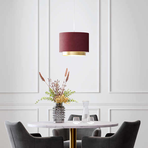 Pendelleuchte Alivio - Samt / Eisen - 1-flammig - Rosa