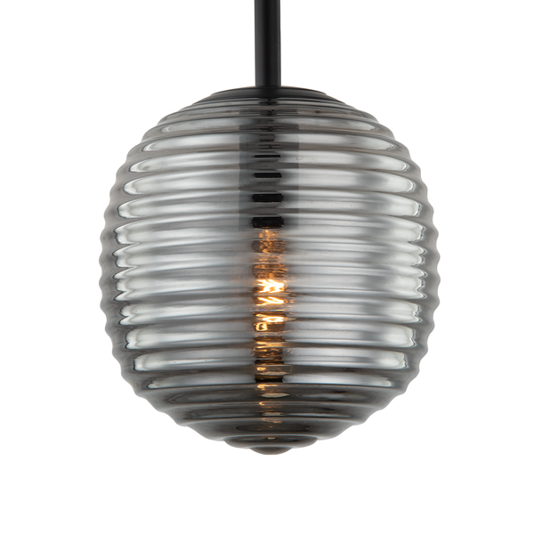 Pendelleuchte Amalis II - Rauchglas / Eisen - 1-flammig