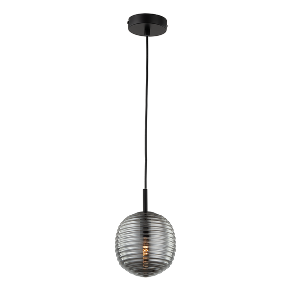 Pendelleuchte Amalis II - Rauchglas / Eisen - 1-flammig