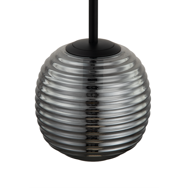 Pendelleuchte Amalis II - Rauchglas / Eisen - 1-flammig