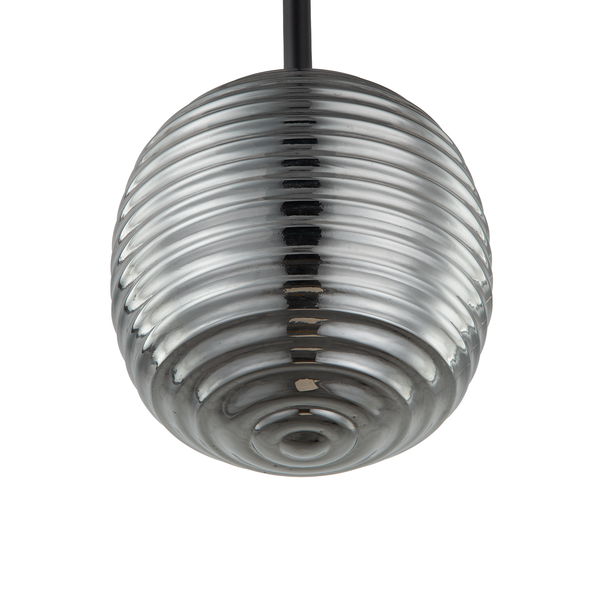 Pendelleuchte Amalis II - Rauchglas / Eisen - 1-flammig