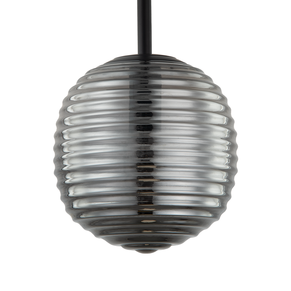 Pendelleuchte Amalis II - Rauchglas / Eisen - 1-flammig