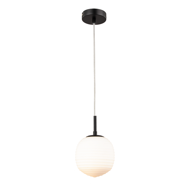 Pendelleuchte Amalis I - Milchglas / Eisen - 1-flammig
