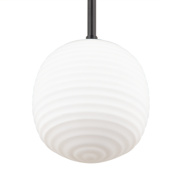 Pendelleuchte Amalis I - Milchglas / Eisen - 1-flammig