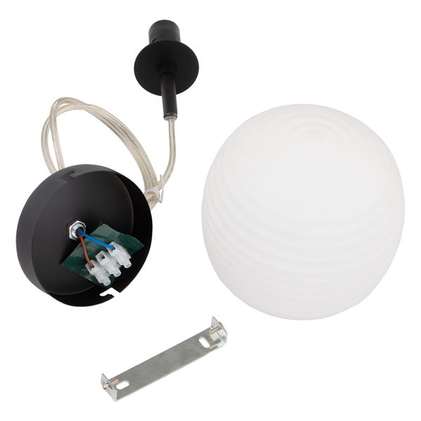 Pendelleuchte Amalis I - Milchglas / Eisen - 1-flammig