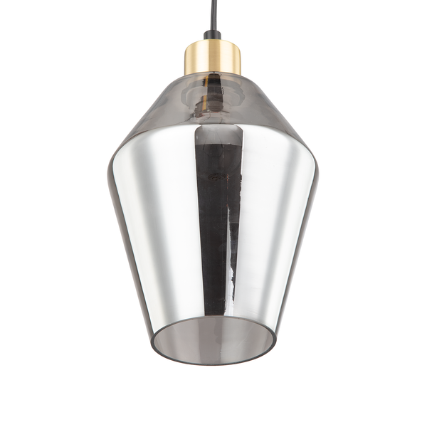 Pendelleuchte Alonas - Rauchglas / Eisen - 1-flammig - Rauchgrau