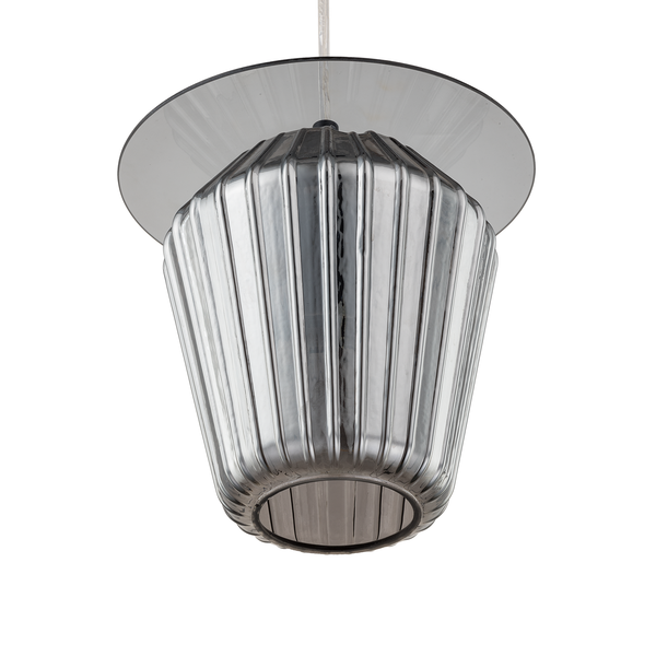 Pendelleuchte Anadia - Rauchglas / Eisen - 1-flammig - Rauchgrau