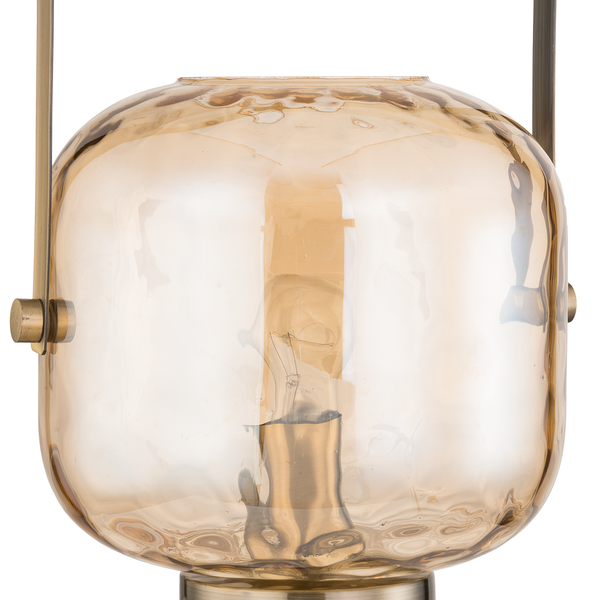 Tischleuchte Arga - Glas / Eisen - 1-flammig - Bernstein