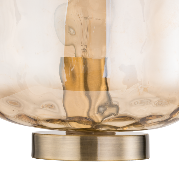 Tischleuchte Arga - Glas / Eisen - 1-flammig - Bernstein