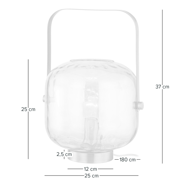 Tischleuchte Arga - Glas / Eisen - 1-flammig - Bernstein
