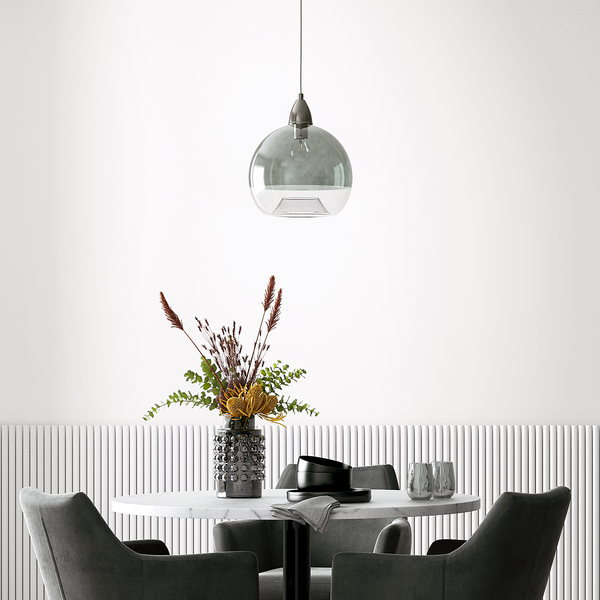 Pendelleuchte Artiste - Glas / Eisen - 1-flammig - Rauchgrau