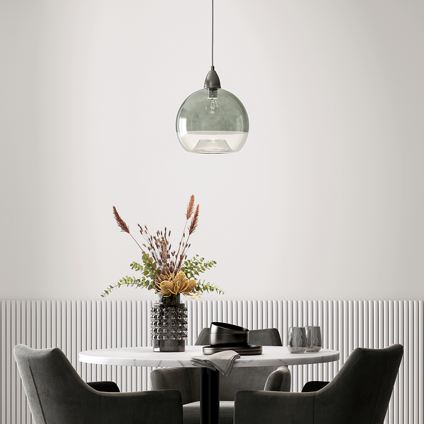 Pendelleuchte Artiste - Glas / Eisen - 1-flammig - Rauchgrau