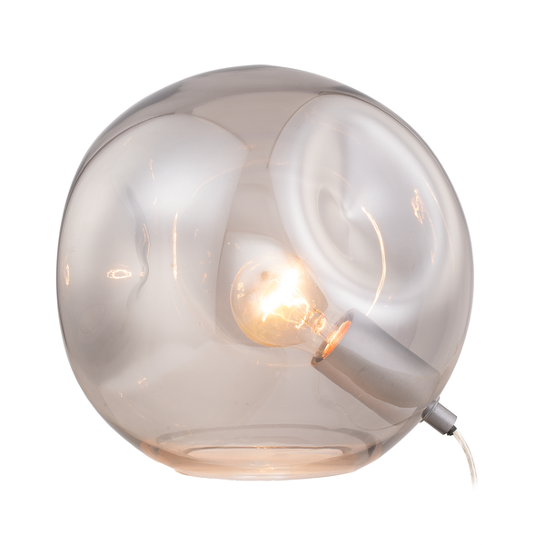 Tischleuchte Arta - Rauchglas - 1-flammig - Rauchgrau