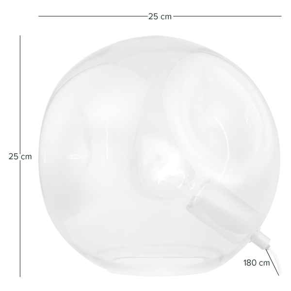 Tischleuchte Arta - Rauchglas - 1-flammig - Rauchgrau